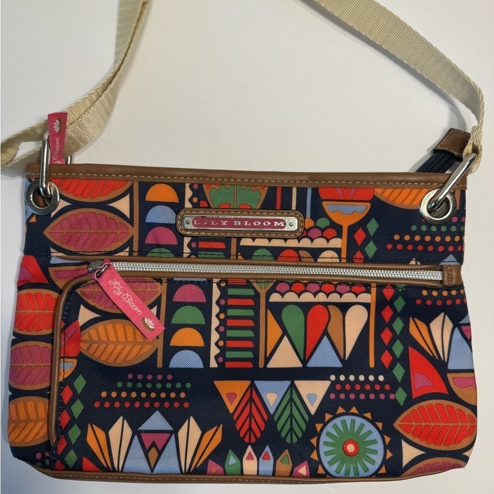Lily bloom kat mini crossbody wild pattern adjustable strap purse Pink Blue